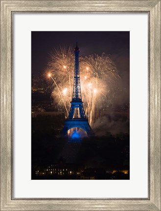 Framed Fireworks at the Eiffel Tower Print