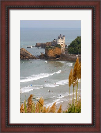 Framed Surfers on the Bay of Biscay, France Print