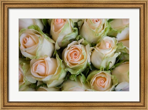 Framed Marche Aux Fleurs, Cours Saleya, French Riviera, France Print