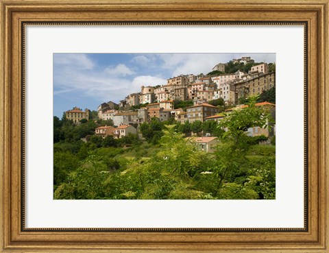 Framed Village of Pieve, Corsica, France Print