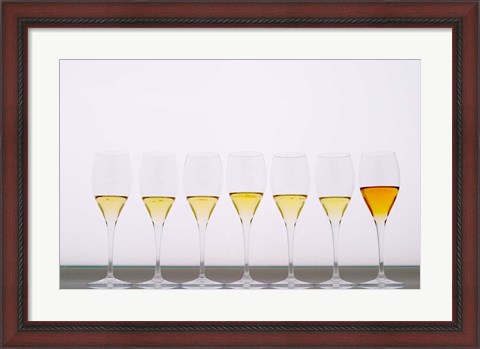 Framed Wine Tasting Glasses, Maison de la Champagne Print