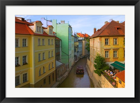 Framed Historical Buildings and Canal, Czech Republic Print