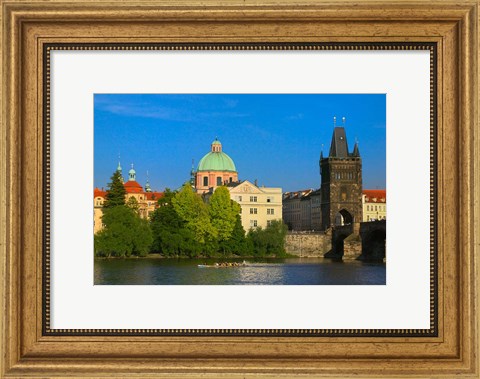 Framed Charles Bridge by Vltava Rive Print