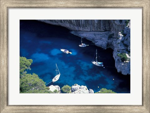 Framed Mediterranean Coast of the French Riviera Print