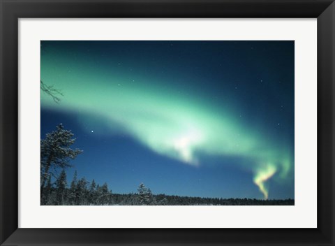 Framed Aurora Borealis, Lapland, Finland Print