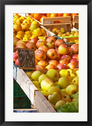 Framed Market Stalls with Produce, Sanary, France Print