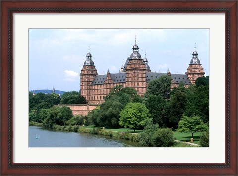 Framed Johannisburg Palace by Rhine River Print