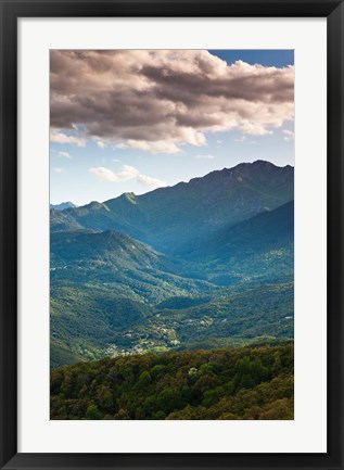 Framed Prunelli di Fiumorbo Mountain Landscape Print
