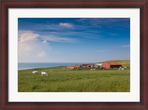 Framed Farm by Cap Blanc Nez, Escalles Print