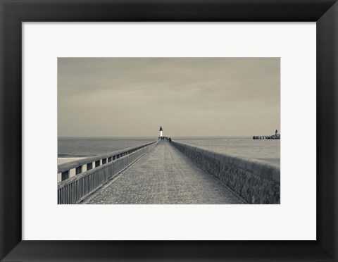 Framed West Jetty in The Port of Calais Print