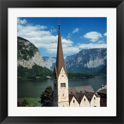 Framed Spire of Hallstatt Church Print