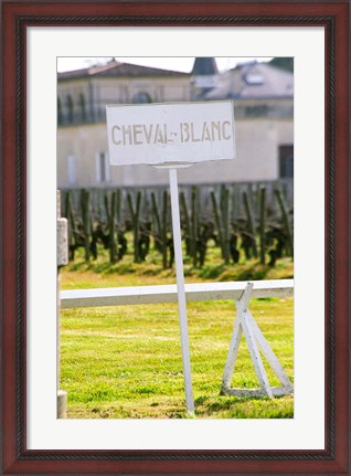 Framed Vineyard and Chateau Cheval Blanc Print
