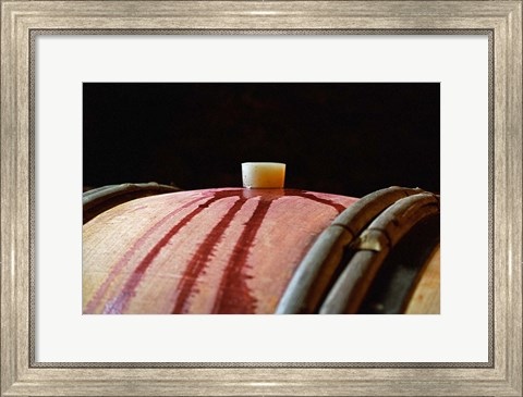 Framed Red Wine in Oak Barrel at Lucien Muzard Print