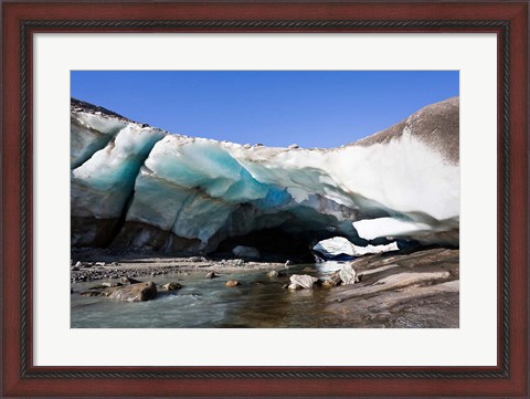 Framed Ice Cave in the Glacier of Schlatenkees Print