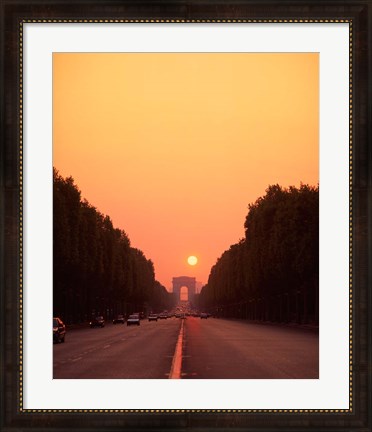 Framed Arc de Triomphe at Sunset, Paris, France Print