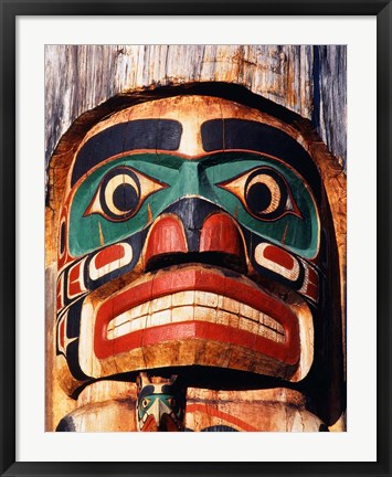 Framed Totem Pole,Vancouver Island Print