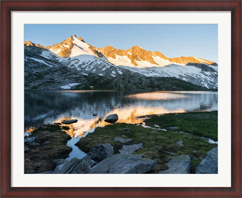 Framed Sunrise at Lake Gerlos Print
