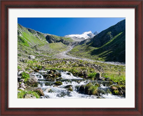 Framed Valley Wildgerlos with Mt Reichenspitze Print