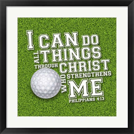 Framed I Can Do All Sports - Golf Print