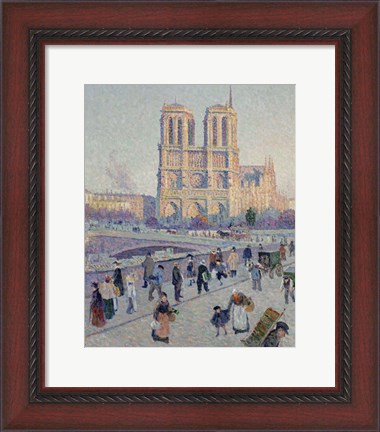 Framed Quai Saint-Michel And Notre-Dame, Paris 1901 Print