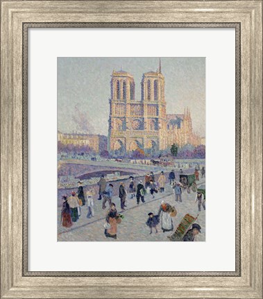 Framed Quai Saint-Michel And Notre-Dame, Paris 1901 Print