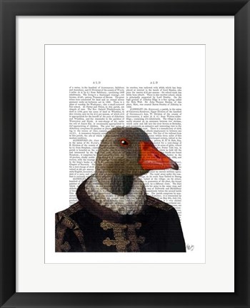 Framed Elizabethan Goose in a Ruff Print
