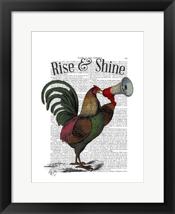 Framed Rooster With Loudhailer Print