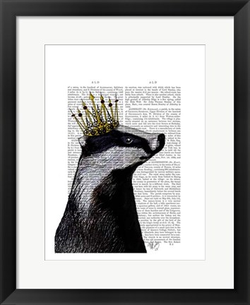Framed Badger King I Print