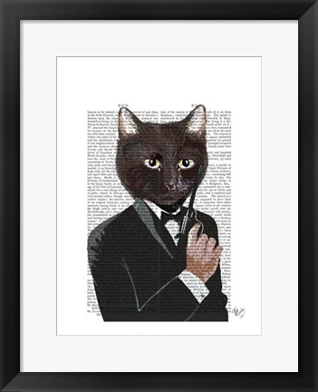 Framed James Bond Cat Print