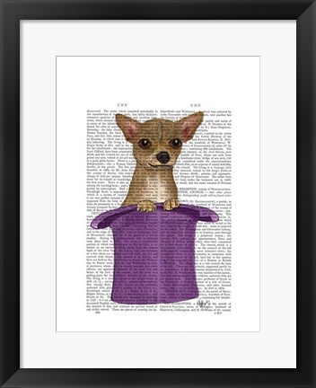 Framed Chihuahua in Top Hat Print