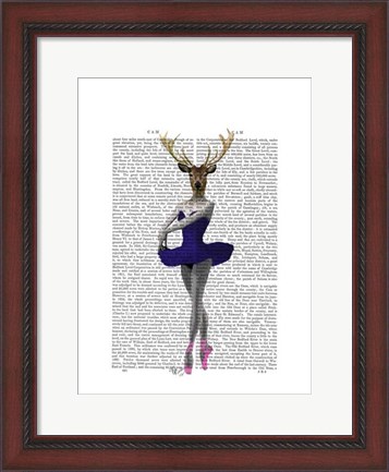 Framed Ballet Deer in Blue I Print