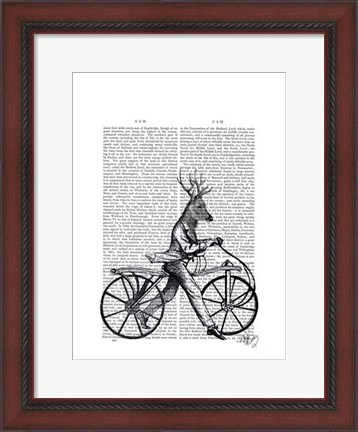 Framed Dandy Deer on Vintage Bicycle Print