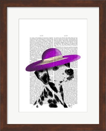 Framed Dalmatian With Purple Wide Brimmed Hat Print
