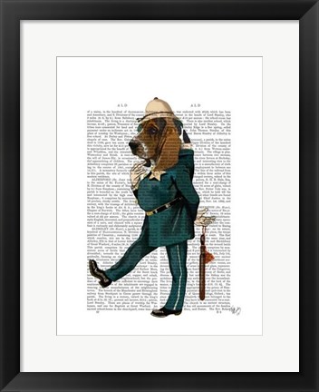 Framed Basset Hound Policeman I Print