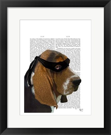 Framed Basset Hound Ninja Print
