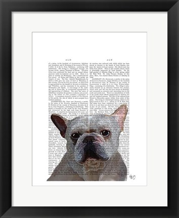 Framed White French Bulldog Plain Print