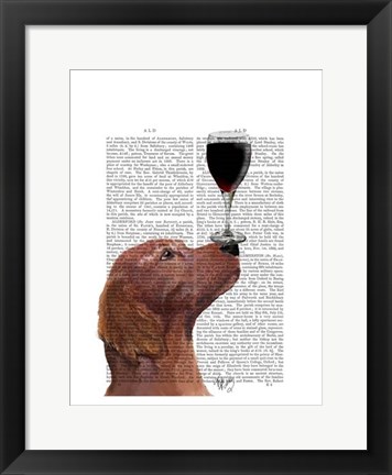 Framed Red Setter Dog Au Vin Print