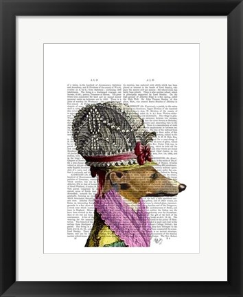 Framed Greyhound in 16th Century Hat Print