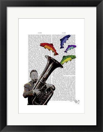 Framed Tuba And Fish Print