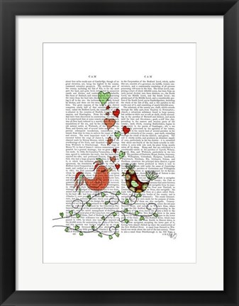 Framed Love Birds Illustration Print