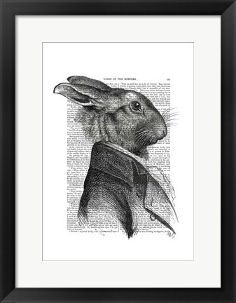 Framed Rabbit Portrait Profile Print