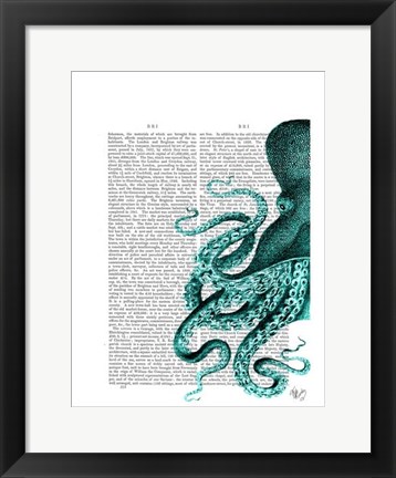 Framed Octopus Green Half Print