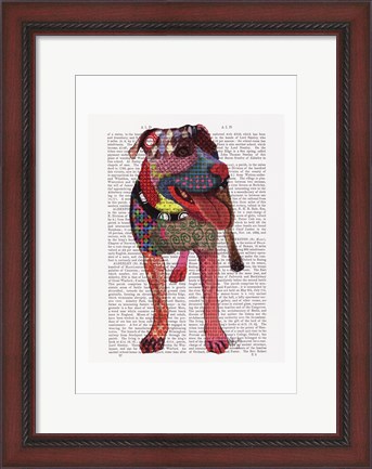 Framed Staffordshire Bull Terrier - Patchwork Print