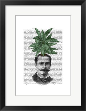 Framed Chinese Evergreen Head Plant Head Print