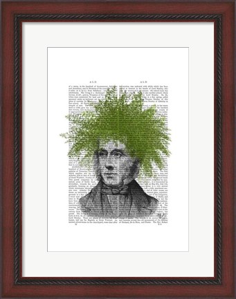 Framed Asparagus Fern Head Plant Head Print