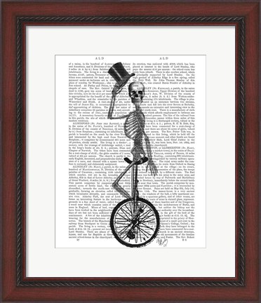 Framed Skeleton on Unicycle Print