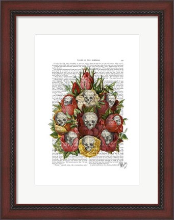 Framed Bouquet of Skulls Print