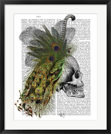 Framed Skull With Feather Headress Print