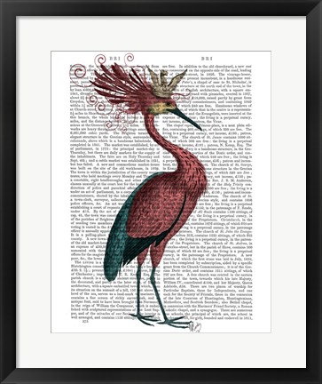 Framed Crowed Marsala Heron Print