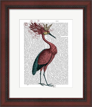 Framed Crowed Marsala Heron Print